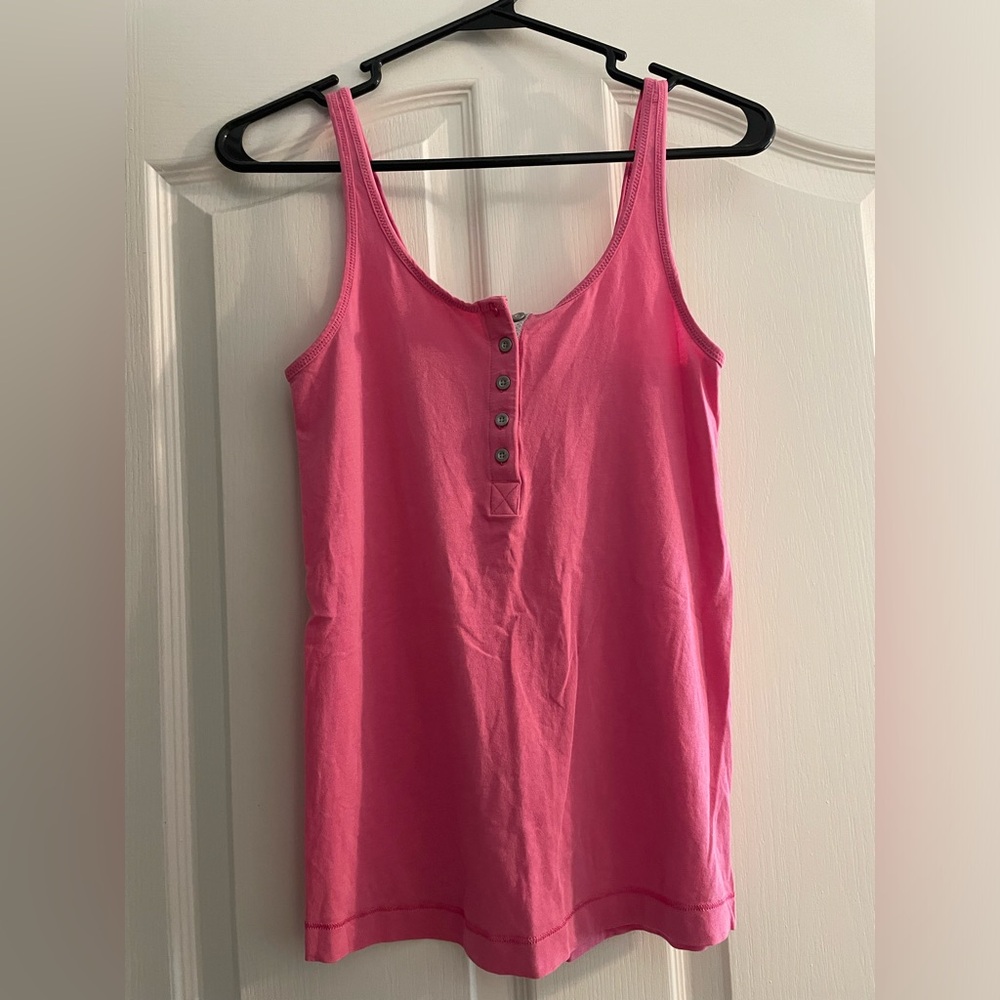 Pink Lululemon Button Up Tank